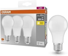 Image of OSRAM LED Classic 8.5w-60w E27 Frosted (3 Pack)
