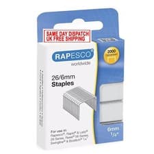 Image of Galvanised Staples 26/6 mm, Box of 2000 / Box of 5000 by Rapesco