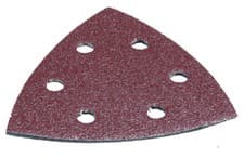 Image of Makita 94mm Delta Long Life Palm Sander Sanding Sheets Red 10pk 60G 80G 120G Mix