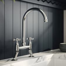 Image of Astini Victoria Traditional Twin Cross Head Bridge Kitchen Mixer Tap