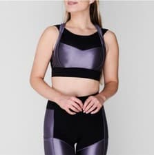 Image of WOMEN BIBA ACTIVE MESH LADIES SPORT BRA & LEGGING BOTTOM GYM SET SIZE-8 BLACK