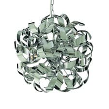 Image of 50cm 4 Lights Chrome Finish Metal Ceiling Fitting Pendant Light with Curl Shade