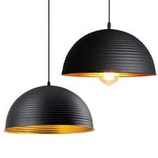Image of Modern Pendant Light Shades Ceiling Black Metal Dome Kitchen Hallway