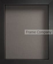 Image of Black 3D Box Frame Radcliffe Range Deep Wooden Picture Photo Frames with Card UK