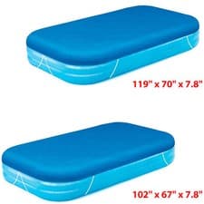 Image of BESTWAY RECTANGULAR INFLATABLE SWIMMING PADDLING POOL COVER SIZES 8FT / 10FT