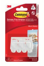 Image of 3M Command Micro Hooks - 3 Piece (17066) - hold 225g