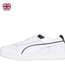 Image of Puma RBD Game Low Trainers UK 10 White Black Mens Classic Court Shoes Brand New