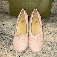 Image of Hotter Amethyst Vintage Style 40s 50s Pink Suede Heels Size 5.5 new no box