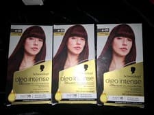 Image of 3 boxes Schwarzkopf Oleo Intense Permanent Oil Colour 4-23 Burgundy Red Hair Dye