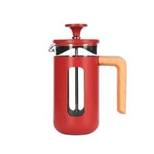 Image of La Cafetiere Pisa 3 Cup Cafetiere Red Wood Handle