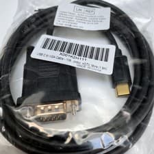 Image of 1.8m USB-C Type-C to VGA Male 1080P Cable Lead USB 3.1 Male to 15-pin UK