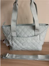 Image of Kipling Art Tote Bag In Embossed Aqua Removable Shoulder Strap New