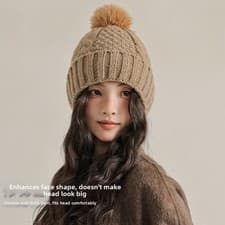 Image of Knitted Beanie Ear Flap Beanie Thick Knitted Structure Built-in Ear Flaps