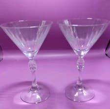 Image of Bormioli Rocco America '20s Set Of 2 Martini Cocktail Crystal Glasses stamped