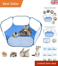 Image of Breathable Indoor & Outdoor Pet Playpen for Guinea Pigs and Rabbits - Easy Setup
