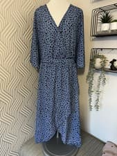 Image of Yours London blue midi dress size 30-32