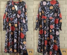 Image of Barbour NAHLA Rose Garden Lyocell Dress (NAVY FLORAL) 20" PTP (SIZE 10) RRP £109