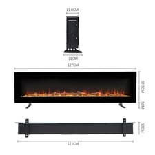 Image of LED Fireplace Media Wall Fire Wall Mounted Standing Electric Heater 40/50/60 in.
