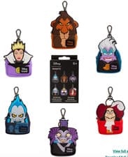 Image of Loungefly Disney Villains Cosplay Mystery Mini Backpack Keychain Complete Set 6