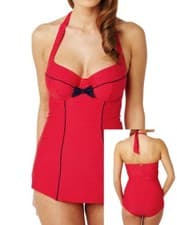 Image of Panache Britt Halter Neck Swimsuit SW0820 red polka dot