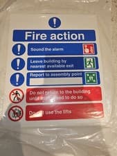 Image of 5 x Fire Action Notice Sign - Do Not Use Lifts