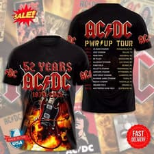 Image of AC/DC 3D Shirt 1973-2025 Pwr Up Tour S-5XL