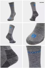 Image of Salomon Unisex Merino Heavy Wool Blend Hiker Trek Socks 2 Pack rrp £28 M 5.5-7