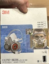 Image of 3M 6200M Half Mask Reusable Respirator Dust Gas Vapour 6200 Free UK Shipping