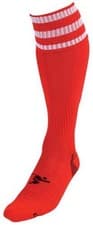 Image of Precision 3 Stripe Pro Football Socks Adult 7-11 Red/White 7-11 Red/White