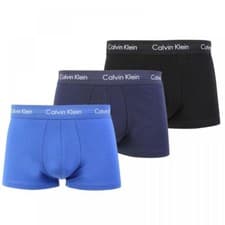 Image of Calvin Klein 100% Authentic Men’s Boxer Shorts Trunks – 3 Pack Blue/Navy/Black