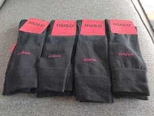 Image of Hugo Boss New Mens Red Label x4 Packs 2 Pairs Formal Navy Ankle Socks UK 9-11
