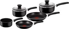 Image of Tefal DELIGHT 5 Pcs Non-Stick Thermo Milkpan Saucepan Frypan Cookware Set, BLACK