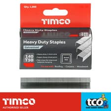 Image of Timco Galvanised 1.2mm Staples 1000 Pack 6mm 8mm 10mm 12mm 14mm | Type G T50 140