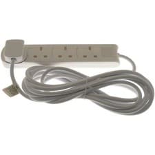 Image of Status 4 Way Extension Socket - White - 5M