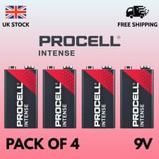 Image of PROCELL INTENSE POWER 9V ALKALINE BATTERIES MN1604 6LR61 LR22 PP3 | 4 PACK