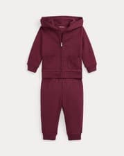 Image of Polo Ralph Lauren Girls Picot Fleece Hoodie & Jogger Set | 6 Months | RRP £99.95