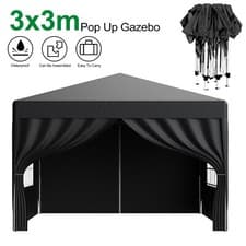 Image of LOEFME Pop Up Gazebo 2x2/3x3m Awning Party Tent Canopy Marquee Waterproof Garden