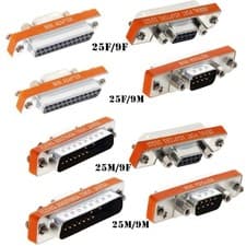 Image of Mini DB25 to DB9 Adapter Male to Female M/F Serial at Modem Mini Adapter