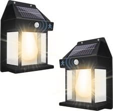 Image of 2 Outdoor Solar Tungsten Wall Lamps IP65 Waterproof Motion Sensor Security Light