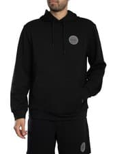 Image of EA7 Men's Logo Patch Pullover Hoodie, Black