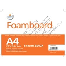 Image of Cathedral Products Foamboard Black 5mm A4 (210 x 297mm) 5pk