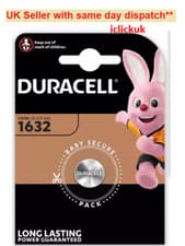 Image of Duracell CR1632 3v Lithium Coin Cell Button Battery DL CR 1632 Expiry 2034