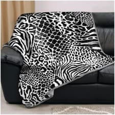 Image of 3D Animal Print Throw Soft Warm Faux Fur Fleece Sofa Bed Blanket Double King