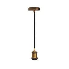 Image of E27 Pendant Light Holder Ceiling Rose Adjustable Cable Industrial Vintage Lamp
