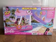 Image of Barbie Dream Boat Playset 20+ Accessories 6 Play Areas Large Doll Boat