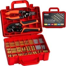 Image of Heavy-Duty Crimping Tool Kit: Dual Station Ratchet Crimper and Accessory Set