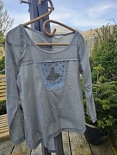 Image of Ba&sh Women's Embroidered t-shirt top Blouse Long Sleeve Size 3 14
