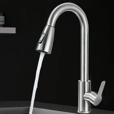 Image of Monobloc Kitchen Sink Mixer Tap Pull Out Spray Head 360° Single Lever Tap Nickel