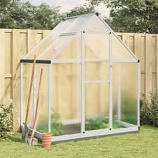 Image of WALPLUS Greenhouse with Base Frame Silver Aluminium 169x114x202 cm