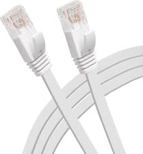 Image of Maplin Ethernet Cable 30M White, Flat CAT6 Gigabit LAN UTP Network Cable RJ45 Hi